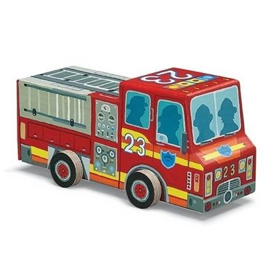 Brandweerauto met puzzel 48st.