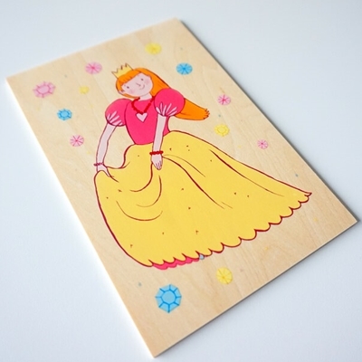 Houten Postkaart Prinses